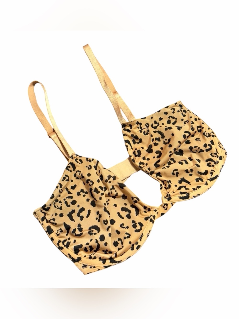 Victoria's Secret Unlined Demi Bra 34DD Convertible Leopard Print Unpadded Sexy